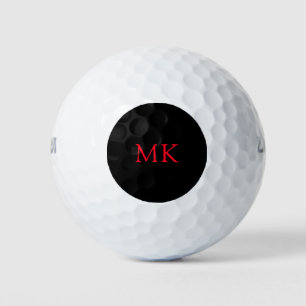 Personalisierte Monogram-Initialen Modernes Schwar Golfball