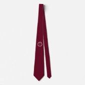 Personalisierte Monogram Initials Burgundy Red Gol Krawatte (Vorderseite)