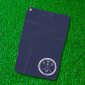 Personalisierte Monogram Initials Navy Blue Golfhandtuch