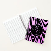 Personalisierte Monogram Initials Viol Black Noteb Notizblock (Innenseite)