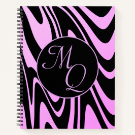 Personalisierte Monogram Initials Viol Black Noteb Notizblock