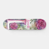 Personalisierte Monogram L Farbige Aquarellfarbe B Skateboard (Horizontal)