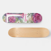 Personalisierte Monogram L Farbige Aquarellfarbe B Skateboard (Horizontal)