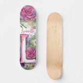 Personalisierte Monogram L Farbige Aquarellfarbe B Skateboard (Vorderseite)