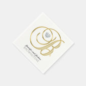 Personalisierte Monogram Letter B Gold White Weddi Serviette (Ecke)