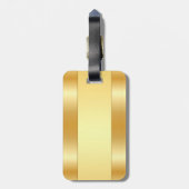 Personalisierte Monogram Name Imitate Gold Glamour Gepäckanhänger (Rückseite vertikal)