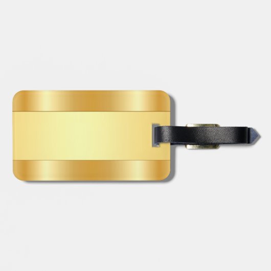 Personalisierte Monogram Name Imitate Gold Glamour Gepäckanhänger (Rückseite horizontal)