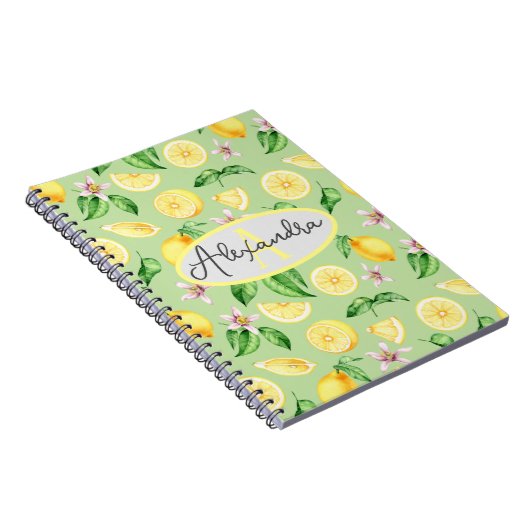 Personalisierte Monogram Name Spiral Notebook Lemo Notizblock (Rechte Seite)