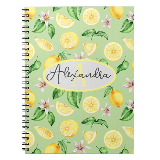 Personalisierte Monogram Name Spiral Notebook Lemo Notizblock (Vorderseite)