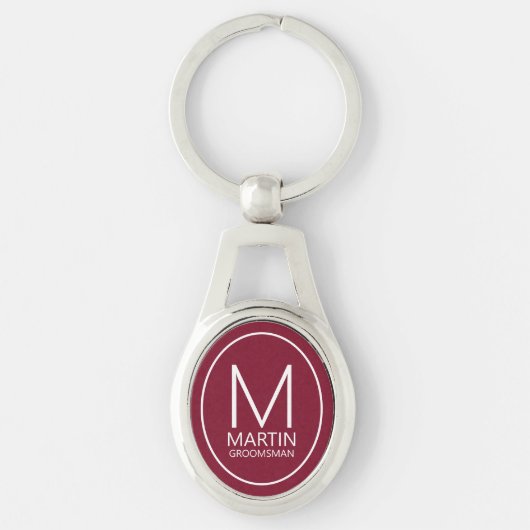 Personalisierte Monogram&Name-Trauzeugen Schlüsselanhänger (Vorderseite)