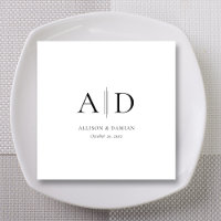 Personalisierte Monogram & Names Wedding Napkins