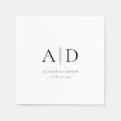 Personalisierte Monogram & Names Wedding Napkins Serviette (Vorderseite)