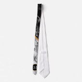 Personalisierte Monogram Neck Tie Schwarz-weiß Mar Krawatte (Rückseite)