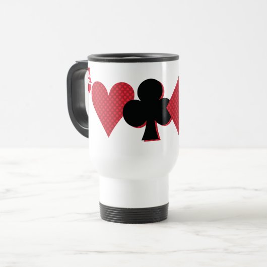 Personalisierte Monogram Playing Card Bridge & Pok Reisebecher (Vorderseite Links)