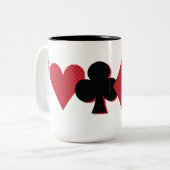 Personalisierte Monogram Playing Card Bridge & Pok Zweifarbige Tasse (Vorderseite Links)