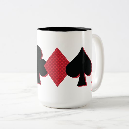 Personalisierte Monogram Playing Card Bridge & Pok Zweifarbige Tasse (VorderseiteRechts)
