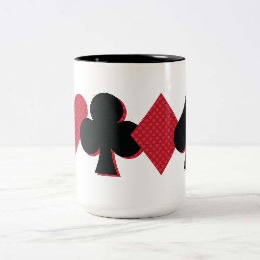 Personalisierte Monogram Playing Card Bridge & Pok Zweifarbige Tasse (Mittel)