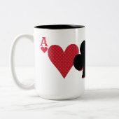 Personalisierte Monogram Playing Card Bridge & Pok Zweifarbige Tasse (Links)