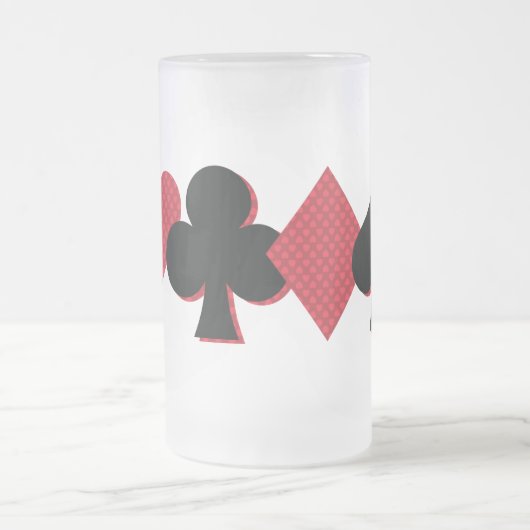 Personalisierte Monogram Playing Cards Bridge & Po Mattglas Bierglas (Mittel)