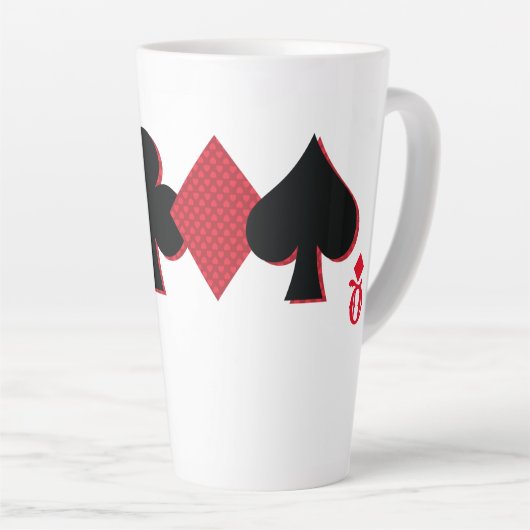Personalisierte Monogram Playing Cards Bridge & Po Milchtasse (Rechte Ecke)