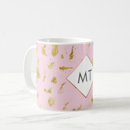 Personalisierte Monogram Rose Gold-Tasse Kaffeetasse