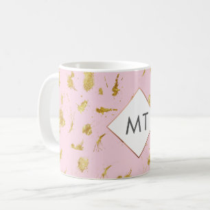 Personalisierte Monogram Rose Gold-Tasse Kaffeetasse