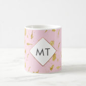 Personalisierte Monogram Rose Gold-Tasse Kaffeetasse (Mittel)