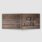 Personalisierte Monogram Rustic Wood Script Hochze Gästebuch (Voll)