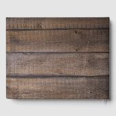 Personalisierte Monogram Rustic Wood Script Hochze Gästebuch (Rückseite)