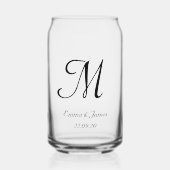 Personalisierte Monogram Script Name Wedding Party Dosenglas (Vorderseite)