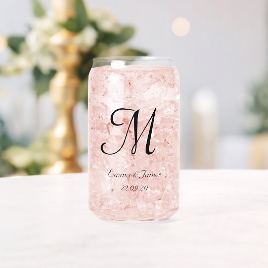 Personalisierte Monogram Script Name Wedding Party Dosenglas (Insitu (Hochzeit))