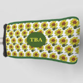 Personalisierte Monogram Sonnenblume Golf Putter A Golf Headcover (Vorderseite)