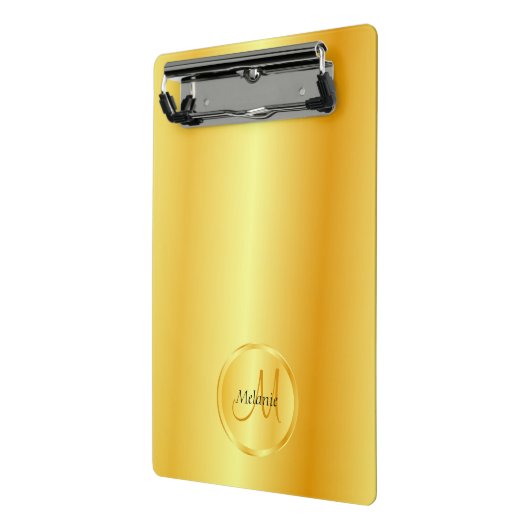 Personalisierte Monogram Template Gold Look Elegan Mini Klemmbrett (Gewinkelt2)