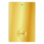 Personalisierte Monogram Template Gold Look Elegan Mini Klemmbrett (Rückseite)