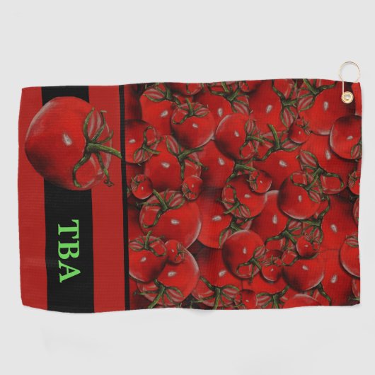 Personalisierte Monogram Tomaten Golfhandtuch (Horizontal)
