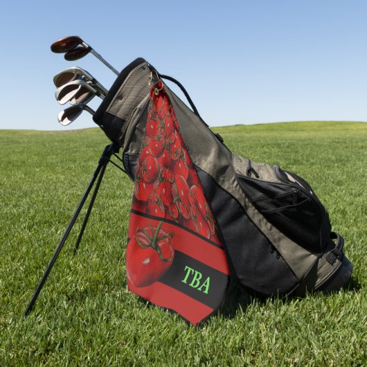 Personalisierte Monogram Tomaten Golfhandtuch (Gras)