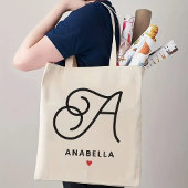 Personalisierte Monogram Tote Bag, Frauengeschenk Tragetasche
