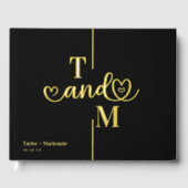 Personalisierte Monogram Wedding Black and Real Fo Gästebuch (Vorderseite)