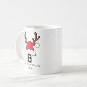 Personalisierte Monogram-Weihnachtsmannmütze Weihn Kaffeetasse (Vorderseite Links)