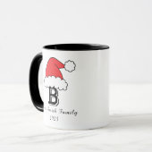 Personalisierte Monogram-Weihnachtszeit Tasse (Vorderseite Links)