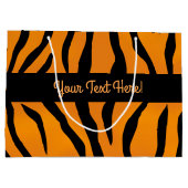 Personalisierte Monogram Wild Thing Tiger Streifen Große Geschenktüte (Rückseite)