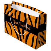 Personalisierte Monogram Wild Thing Tiger Streifen Große Geschenktüte (Rückseite Schrägansicht)
