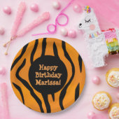 Personalisierte Monogram Wild Thing Tiger Streifen Pappteller (Party)