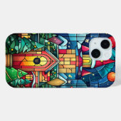 Personalisierte Monogram-Winterszene Case-Mate iPhone Hülle (Rückseite (Horizontal))