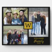 Personalisierte Monogramm-3-Foto Fotoplatte (Vorderseite)