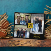 Personalisierte Monogramm-3-Foto Fotoplatte (Seite)
