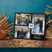 Personalisierte Monogramm-3-FotoCollage Fotoplatte (Seite)