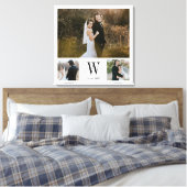 Personalisierte Monogramm 3-FotoCollage Leinwanddruck (Insitu (Schlafzimmer))
