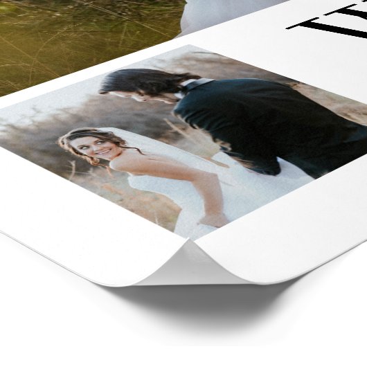 Personalisierte Monogramm 3-FotoCollage Poster (Ecke)