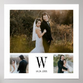 Personalisierte Monogramm 3-FotoCollage Poster (Vorne)